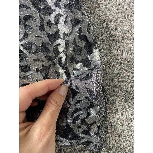 Women’s White House Black Market Dress Gray Silver Size 8 Sheer Bell Sleeves - Picture 6 of 8